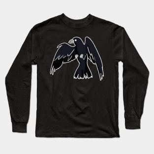 Spooky crow flying Long Sleeve T-Shirt